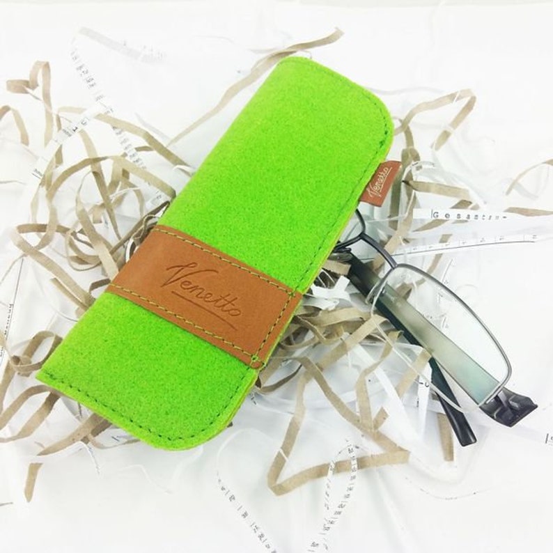 Bril Etui bag case beschermhoes voor bril groen afbeelding 3