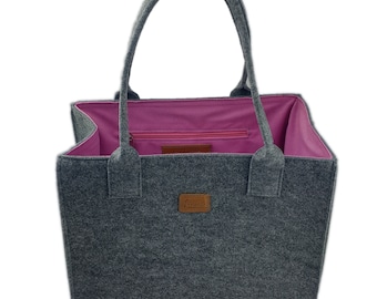 Dubbele kleur shopper vrouwen tas handtas boodschappentas tas grijs roze