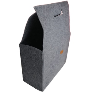 Large bag felt bag shopping bag made of felt Shopper firewood bag fireplace wood vegan minimalist gray