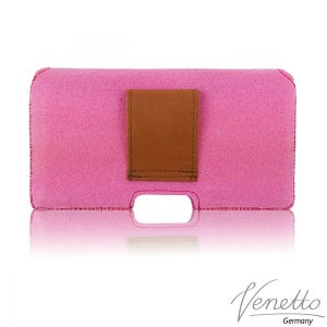 5.0-6.4 horizontal waist bag belt bag bag made of felt felt bag for mobile phone pink image 2