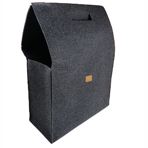 Large bag felt bag shopping bag made of felt Shopper firewood bag fireplace wood vegan minimalistic black