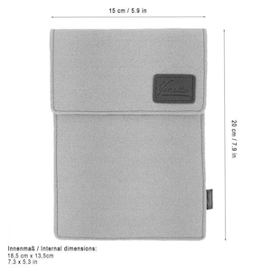 Bolsa para funda de lector de libros electrónicos hecha de funda protectora de funda de fieltro para Kindle Kobo Tolino Sony Trekstor, 6 6.8 gris imagen 2