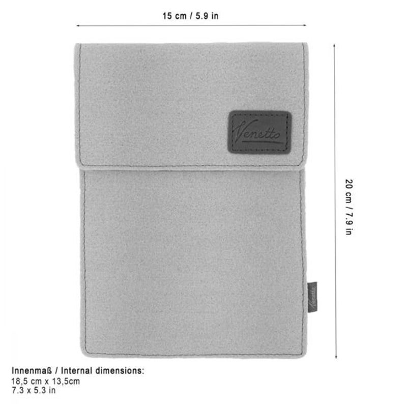 Bolsa para funda de lector de libros electrónicos hecha de funda protectora de funda de fieltro para Kindle Kobo Tolino Sony Trekstor, 6 6.8 gris imagen 2