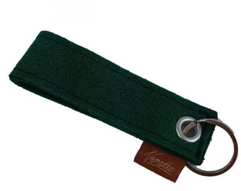 Key fob Pendant for key, ribbon Green