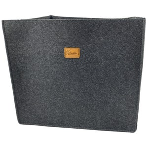 Set of 3 boxes, felt box, storage box, felt basket, felt basket for Ikea furniture, black melange