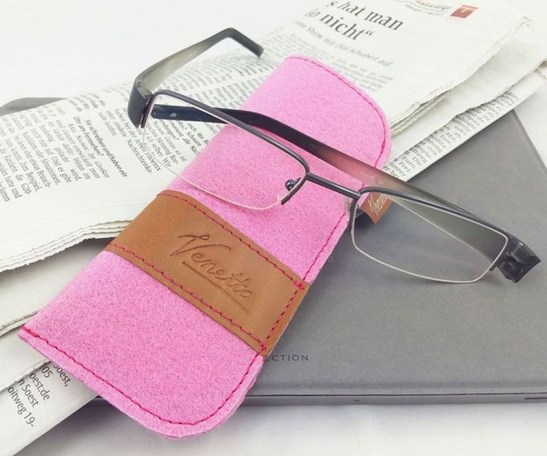 Glasses Case bag case cover for glasses pink image 2
