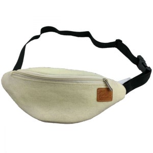 Bag waist bag tote bag felt white