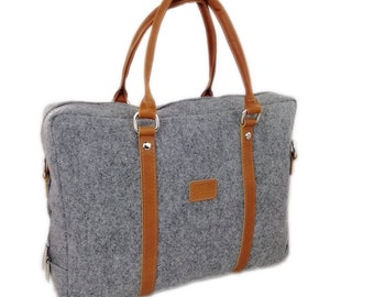 Sac à main Sac à main Sac à main Sac à main sac à main pour MacBook 13,3 » Sac portable homme homme avec des appliques en cuir gris