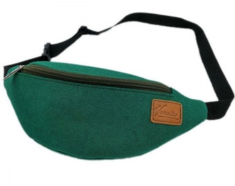Bag waist bag pouch pocket felt green