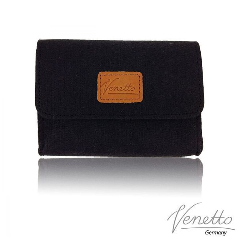 Pouch Mini pouch made of felt for accessories and accessories, power supply, PC mouse, e-cigarette, cosmetics, black image 1