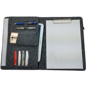 DIN A4 Organizer Bag case cover made of felt for ebook notebook laptop Grey image 4