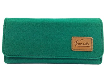 Vrouwen wallet portemonnee portemonnees Womens portemonnee portemonnee uit vilt donkergroen