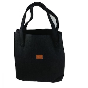 Shopper Damentasche Handtasche Einkaufstasche Tasche Henkeltasche Filztasche mit integrierter Geldbörse schwarz