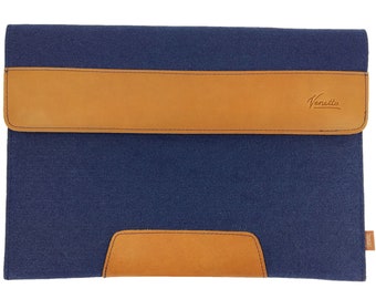 Für 13 Zoll MacBook / Matebook X Hülle Tasche Filz Laptoptasche 13 " Notebook-Hülle Laptopcase sleeve blau braun