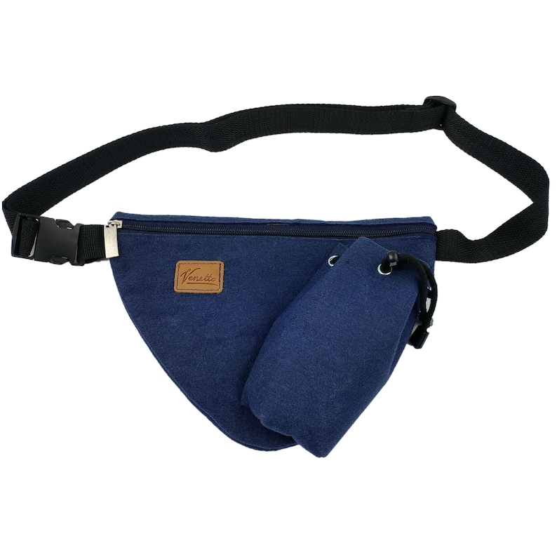 Sac ceinture, sac de voyage de Fanny Pack randonnée sac de sport sac en feutre avec bottle cage bouteille deau support boisson boîte, bleu image 1