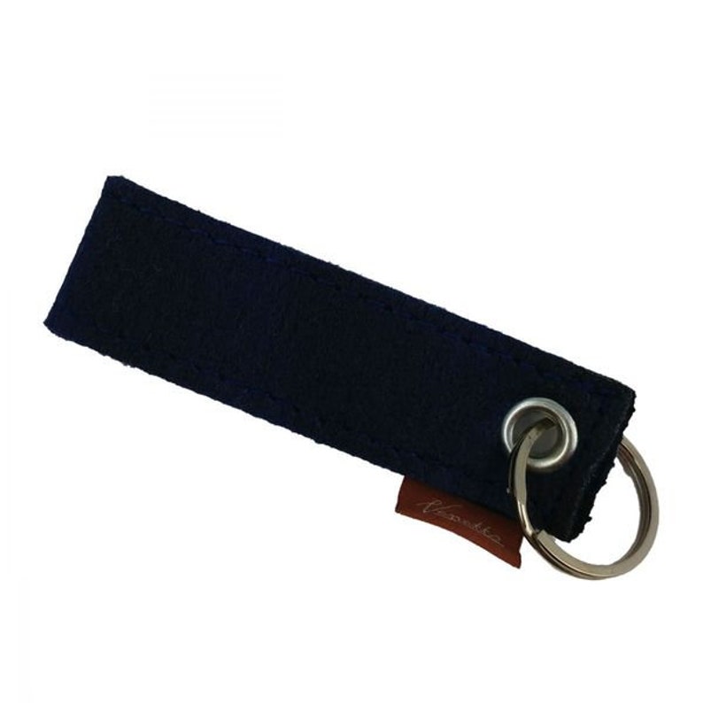 Colgante de llavero para llave, cinta azul oscuro imagen 1