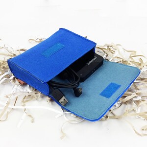 Culture bag bag case made of felt for accessories, cosmetics, accessories, blue image 7