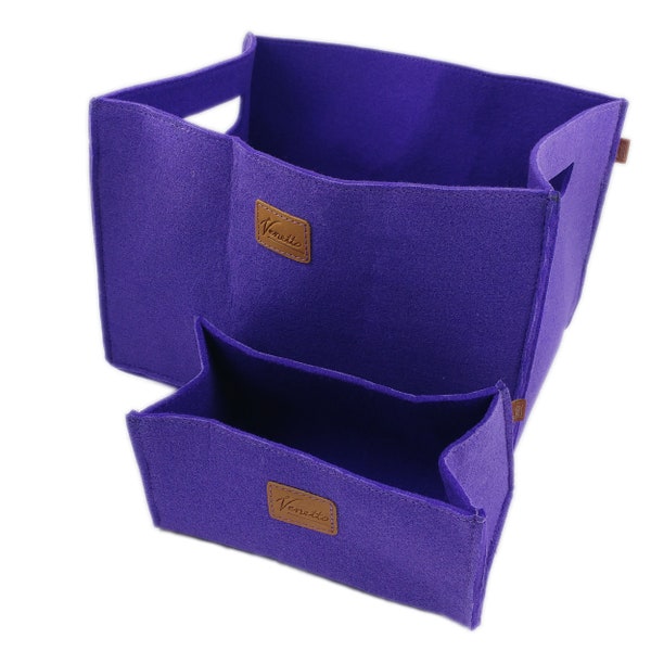 2-ER box feltbox storage box Filzkorb Basket felt Purple