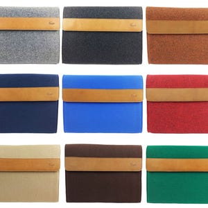 DIN A4 fait main business mallette serviette affaire 13,3 « manche sac d’ordinateur portable avec applications de cuir véritable jusqu'à 14 » pochette pour ordinateur portable en feutre