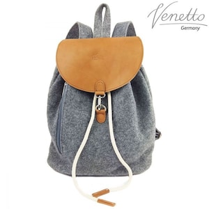 Bag backpack leather backpack felt unisex gray image 1