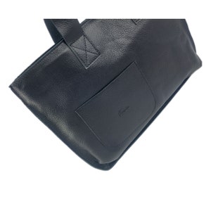 Ledertasche aus Elch-Leder Shopper Damentasche Handtasche Einkaufstasche Shopping bag für Damen schwarz Bild 10