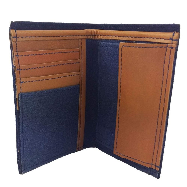 Sac à main pièce porte-monnaie portefeuille portefeuille feutre bleu image 2