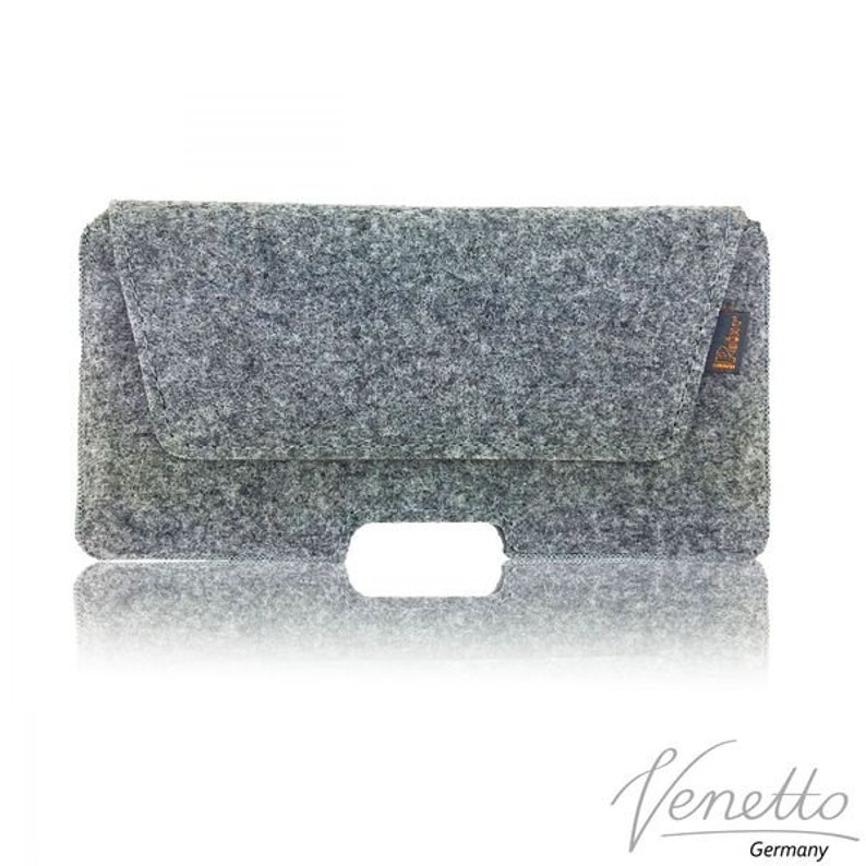 Bolsa de cinturón de bolsillo cruzado horizontal de 5.0 6.4 hecha de estuche protector de fieltro para el teléfono móvil gris imagen 1