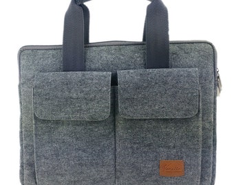 12,9 - 13,3 Zoll Tasche Schutzhülle Schutztasche Aktentasche Handtasche für MacBook / Air / Pro, iPad Pro, Surface, Laptop,  Notebook grau