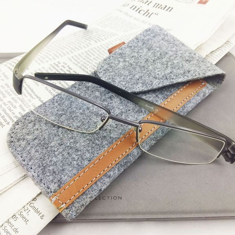 Glasses Case bag case cover for glasses grey image 4