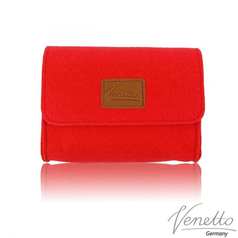 Borsa cosmetica da toeletta borsa tote bag mini borsa a maniche in feltro per accessori e accessori, rosso immagine 2