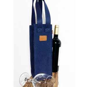 Cadeau sac bouteille vin bleu sac pour vin image 4