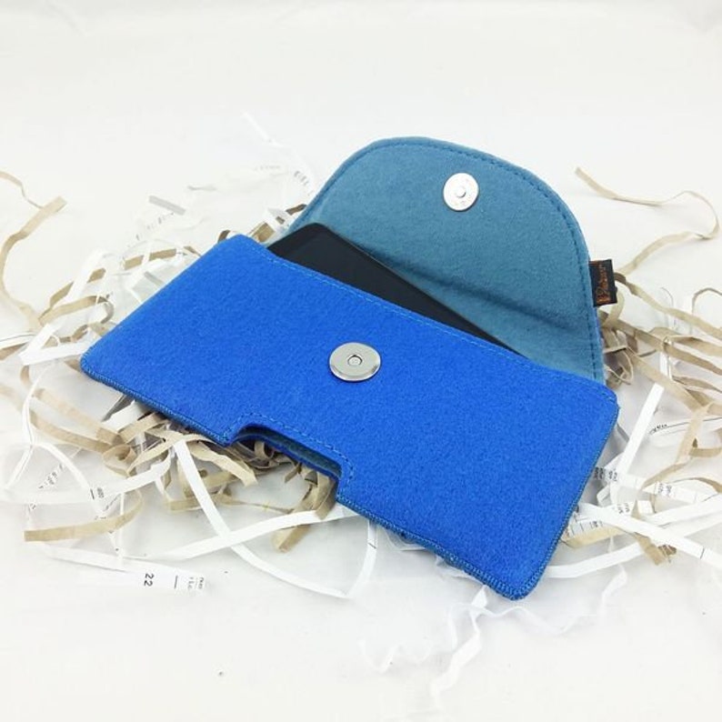 5-6.4 ventre horizontale sac pour sacs ceinture mobile du feutre bleu image 4