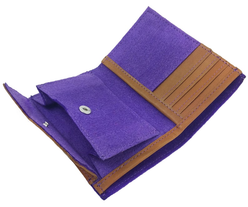 Porte-monnaie sac à main sac à main portefeuille porte-monnaie portefeuille feutre violet image 4