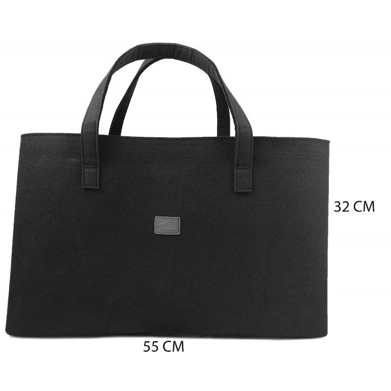 Big shopper large ladies bag handbag shopping handle bag shoulder bag felt bag vegan vegie bag grey image 4