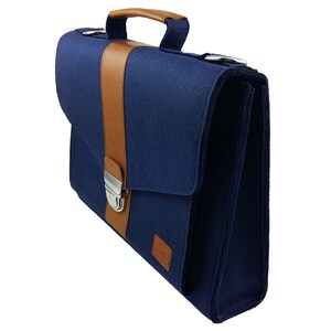 Bag Briefcase Business bag handbag handbag shoulder Pocket Ultrabooking Blue image 9