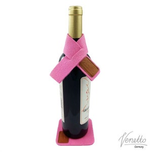 Wine cuff Tropfstopper wine collar scarf drip catcher with coaster wine collar made of felt pink image 1
