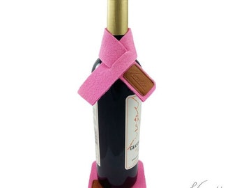 Wine cuff Tropfstopper wine collar scarf drip catcher with coaster wine collar made of felt pink