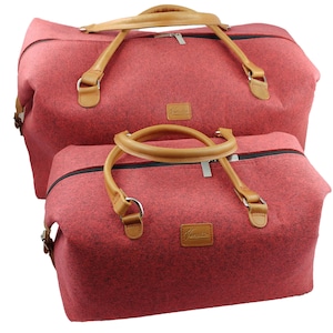 Handgepäck Tasche Businesstasche Weekender Reisetasche für Flugzeug Flugtasche Handtasche aus Filz, Rot