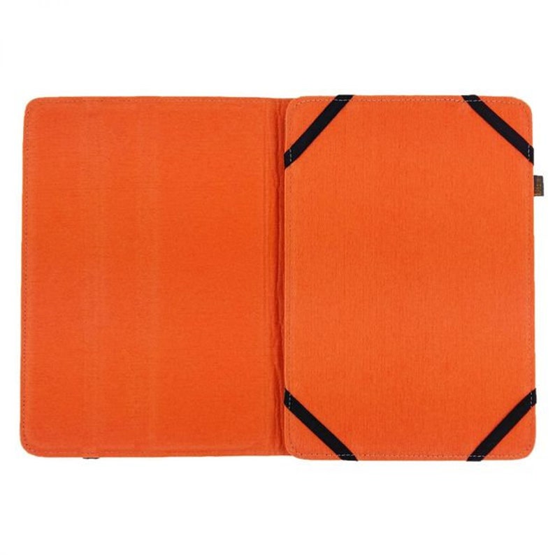 7-inch Tablethülle case bag made of felt cover with set-up function, grey orange image 4