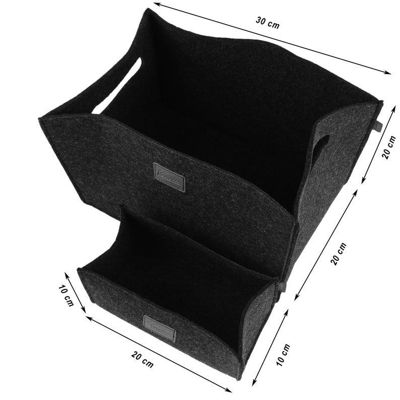 Cestino in feltro a scatola di feltro a 2 box basket feltro blu immagine 2