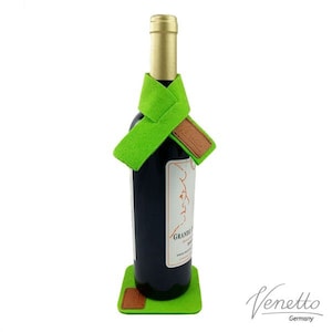 Wijn mouw wijn kraag sjaal infuus lekbak met onderzetters gemaakt van vilt groen licht afbeelding 1