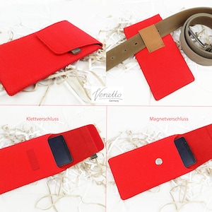 5.0-6.4 ventre vertical sac pochette sac de Smartphone mobile phone bag rouge image 1