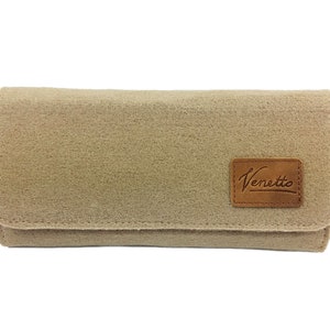 Mädchen Portemonnaies Geldbörse Geldtasche wallet Filz + Leder cappuccino