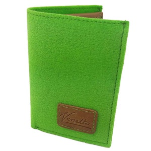 Cartera cartera hecha de cartera fieltro verde brillante
