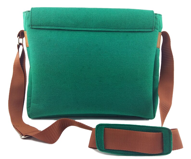 Herrentasche Messenger Bag Schultertasche Umhängetasche Handtasche aus Filz Grün dunkel imagem 7