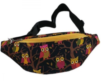 Ceinture de chouette sac Fanny Pack randonnée sac noir