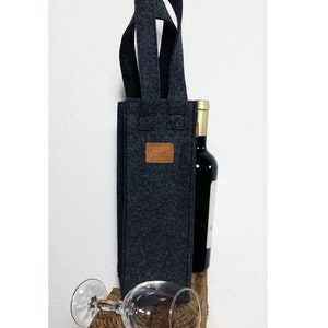 Gift Bag Bottle bag tote bag for wine bag felt bag blue image 3