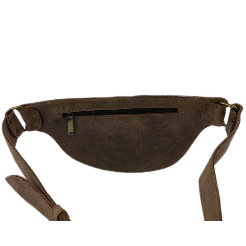 Riem leerzak Fanny Pack leerzak Brown afbeelding 3