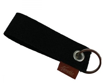 Key fob Pendant for key, ribbon black