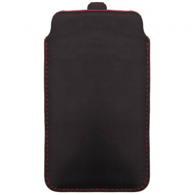 Echtleder Tasche Pull up Leder Hülle Schutzhülle Lederhülle Schutztasche für Smartphone, Schwarz Bild 4